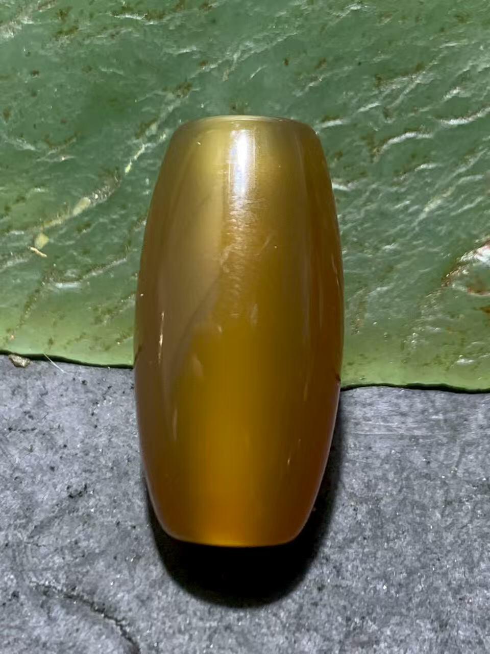 精美高玉化天眼纹缠丝玛瑙桶珠一颗，