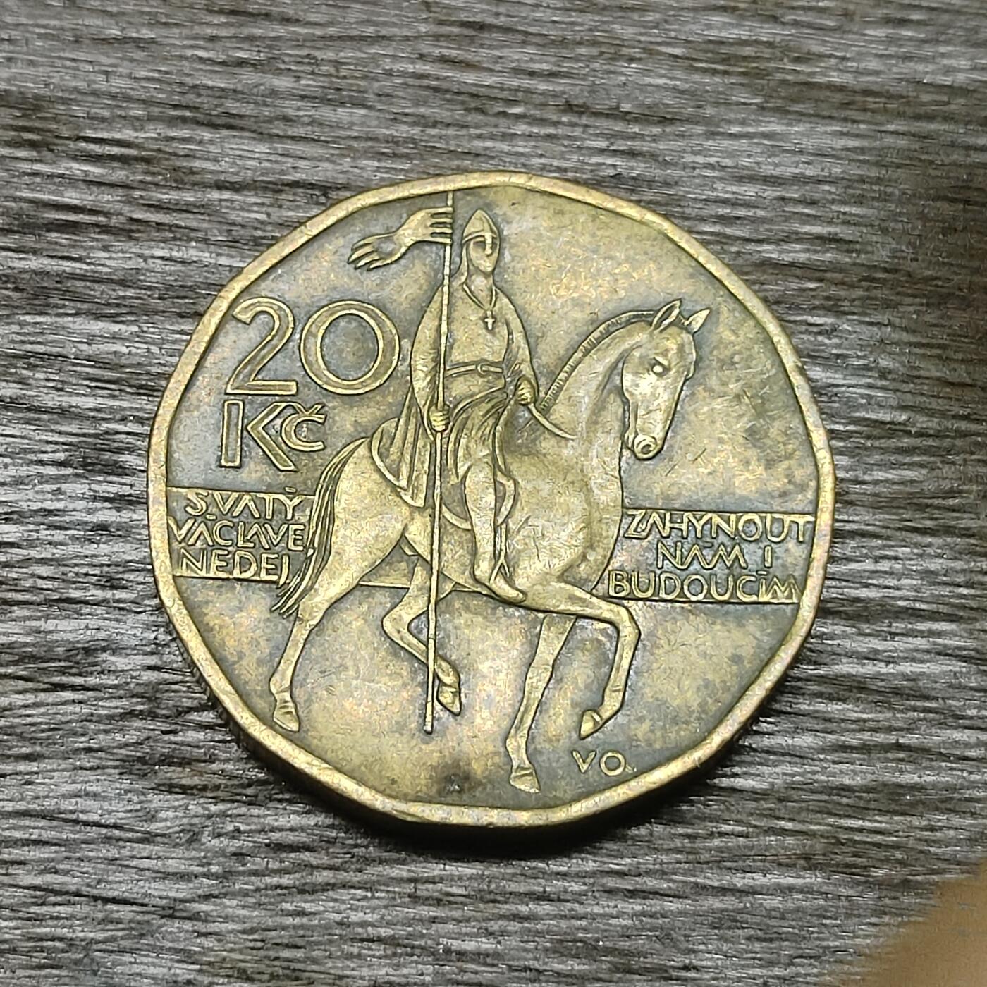 【铜匠收藏】★第131场★散币场，无佣金，30包邮。不满30元，支付5元运费。《接受代拍 代送NGC评级》 1998年 捷克 20克朗 武士骑马