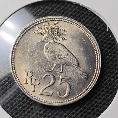 KK钱币收藏小铺 第330期 2月预留时间 周末发货 -  印度尼西亚25卢比纪念币好品