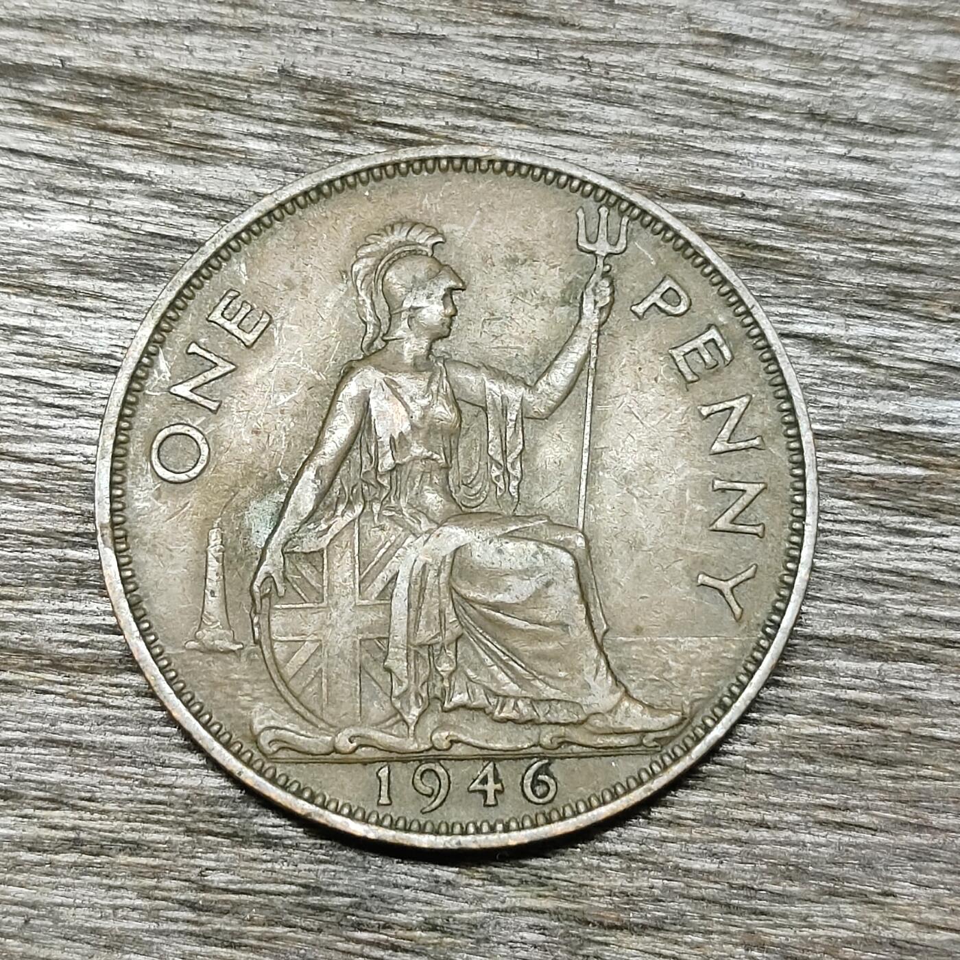 【铜匠收藏】★第131场★散币场，无佣金，30包邮。不满30元，支付5元运费。《接受代拍 代送NGC评级》 英国 1946年 1便士