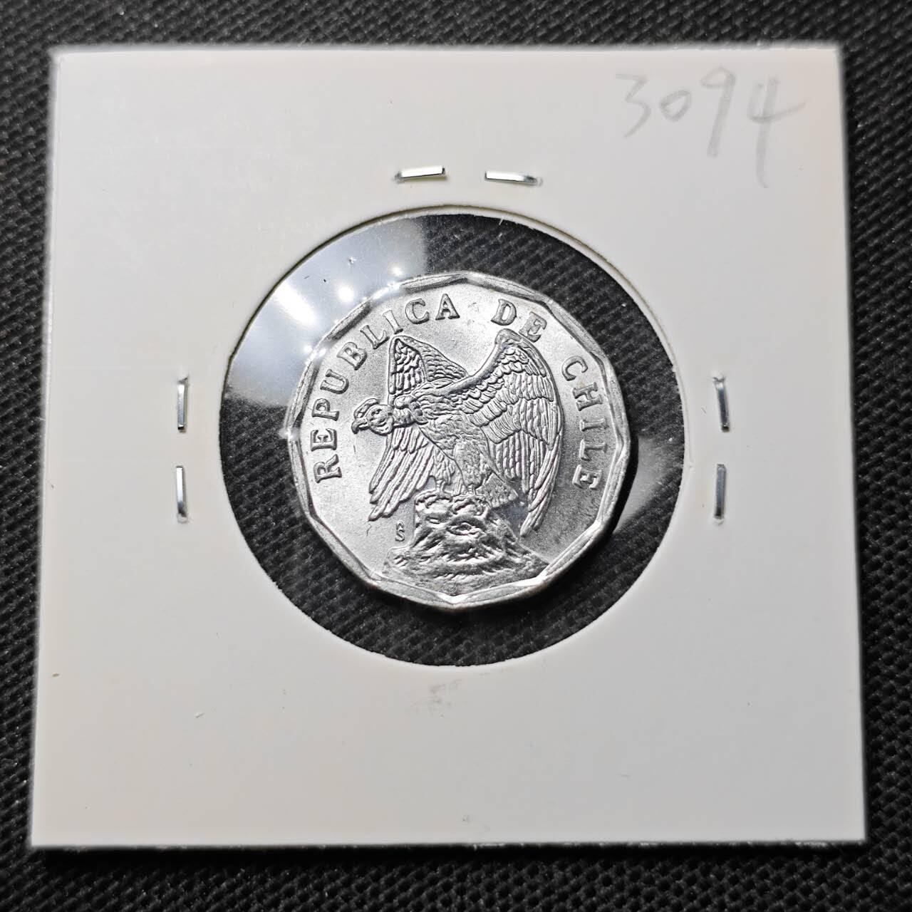 KK钱币收藏小铺 第330期 2月预留时间 周末发货 1976智利5分 好品秃鹰 