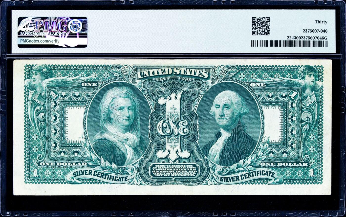 【Blue Auction】世界纸币精拍第716期——18级TOP拍卖/信誉/品质/专业/高效💫  美国 1896年1美金 经典教育券 备受收藏家青睐 在鲍尔斯和桑德曼的著作《TOP100最伟大的美国纸币》中排名第7 正面是《历史教育青年》的大幅装饰图案 （在正面背景中可以看到华盛顿特区，华盛顿纪念碑、铸印局和美国国会大厦在背景中清晰可见）背面是华盛顿和第一夫人雕刻人像及纹饰 非常漂亮 PMG30 大票幅 性价比极高的一张 