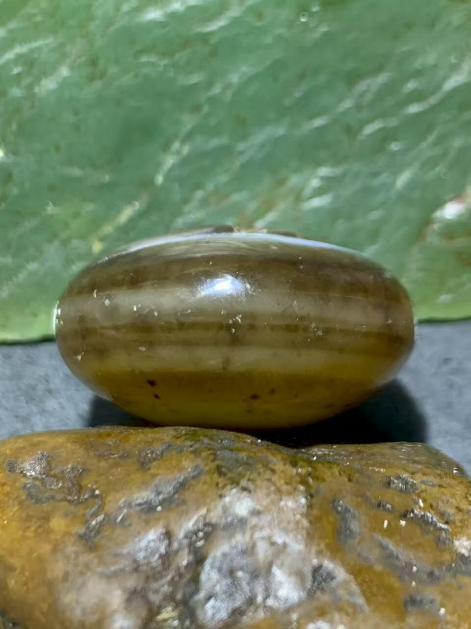 精品天眼纹药师玛瑙手工雕刻达摩祖师板珠（背云）一颗。