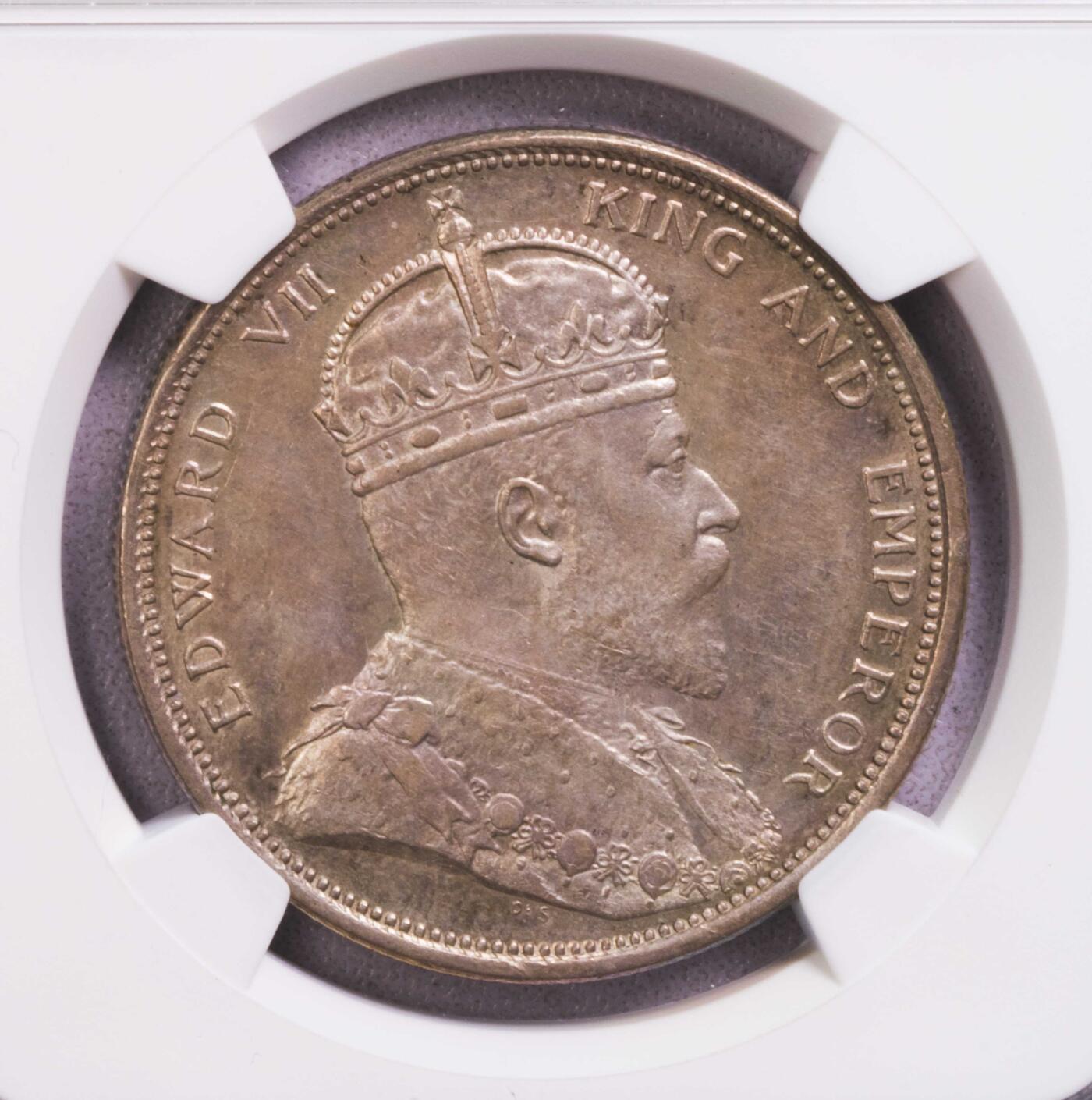 NGC-AU58 1904海峡殖民地爱七壹圆大样 船王旧藏