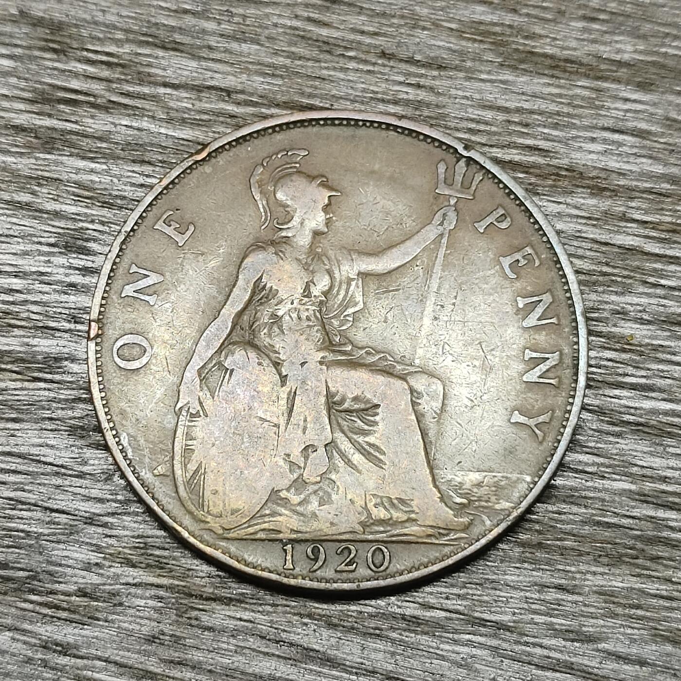 【铜匠收藏】★第131场★散币场，无佣金，30包邮。不满30元，支付5元运费。《接受代拍 代送NGC评级》  英国 1920年 1便士