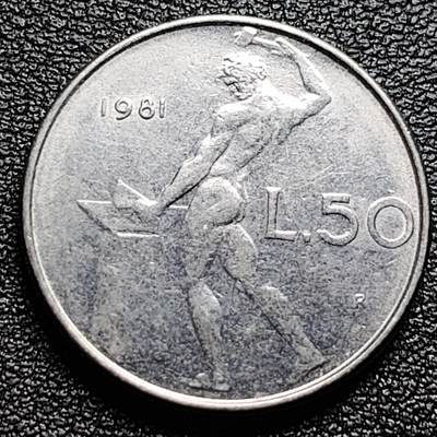 泉币菌-第100场-百场纪念 精品场 - 意大利 1981年 50里拉 锻冶之神 伍尔坎 24mm