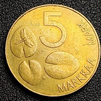 泉币菌-第100场-百场纪念 精品场 - 美品 芬兰1992年 5马克铜币 海豹24.5mm