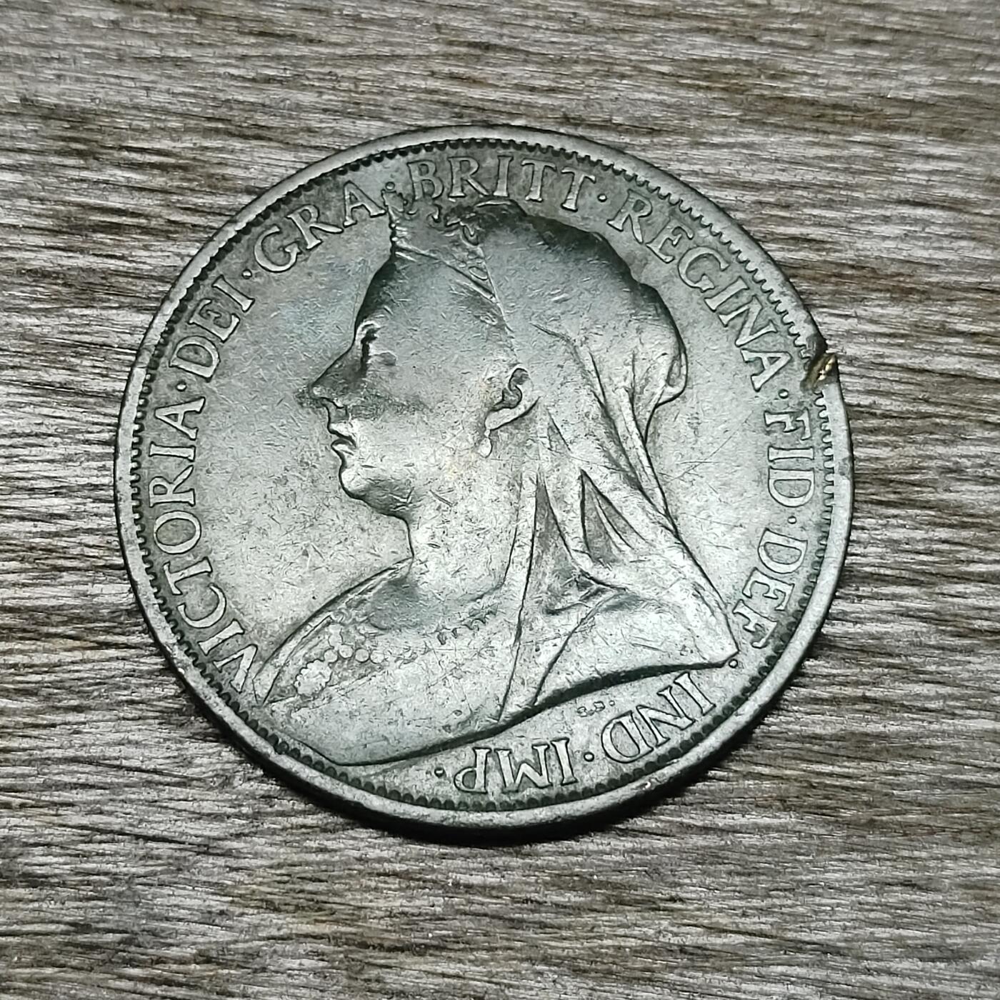 【铜匠收藏】★第131场★散币场，无佣金，30包邮。不满30元，支付5元运费。《接受代拍 代送NGC评级》 英国 1900年 维多利亚时期 1便士