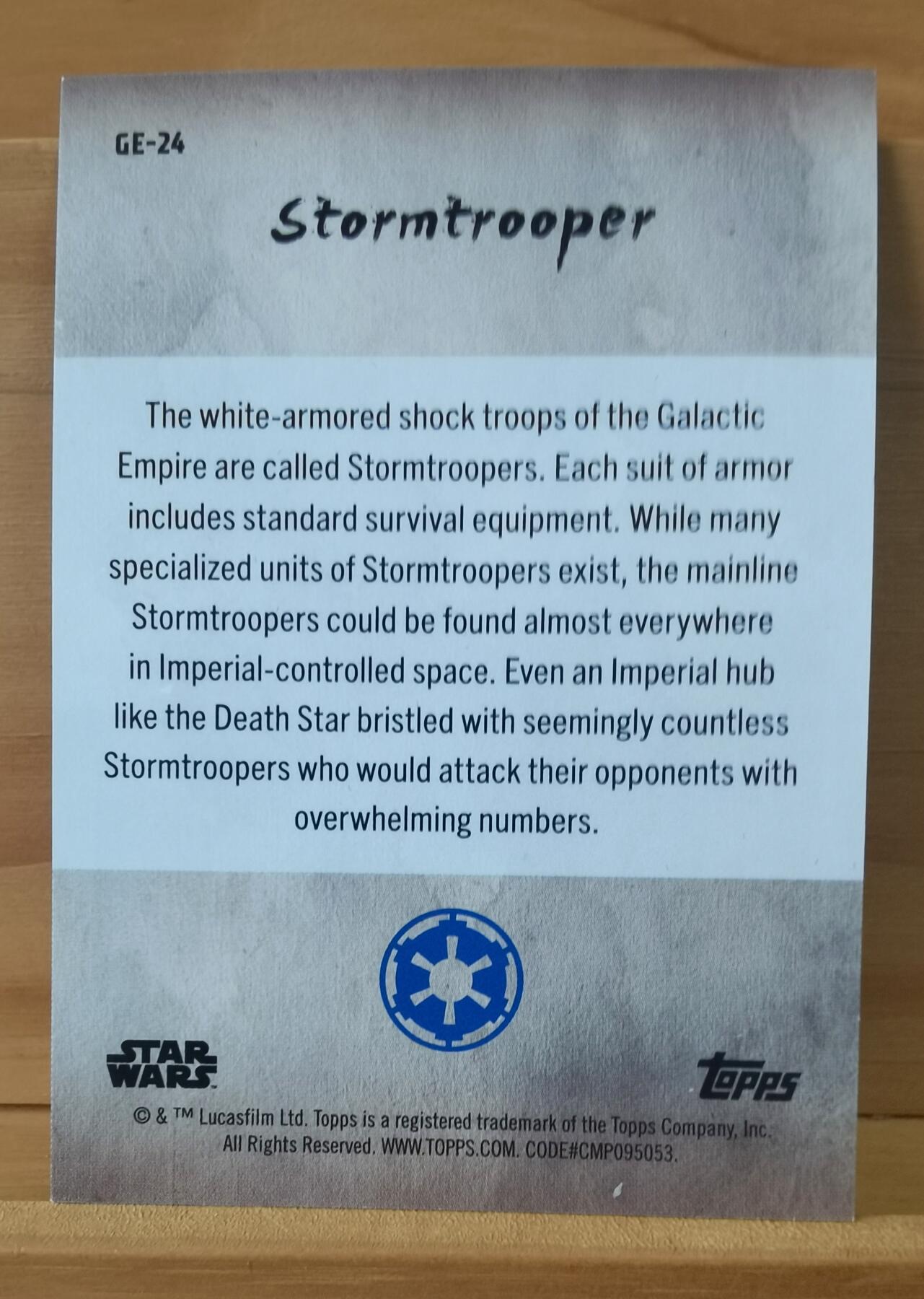 平湖秋月 01/50 首编 帝国冲锋队 2025 Topps Star Wars  星球大战 日本漫展限定盒 