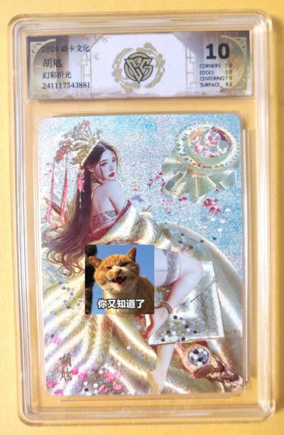 趣卡卡拍No.15期（无佣金免手续费，分享成交有奖） - 【联名标签，评级卡】焱卡文化-刷子 人间传 胡奿 幻彩折光评级卡（10分）