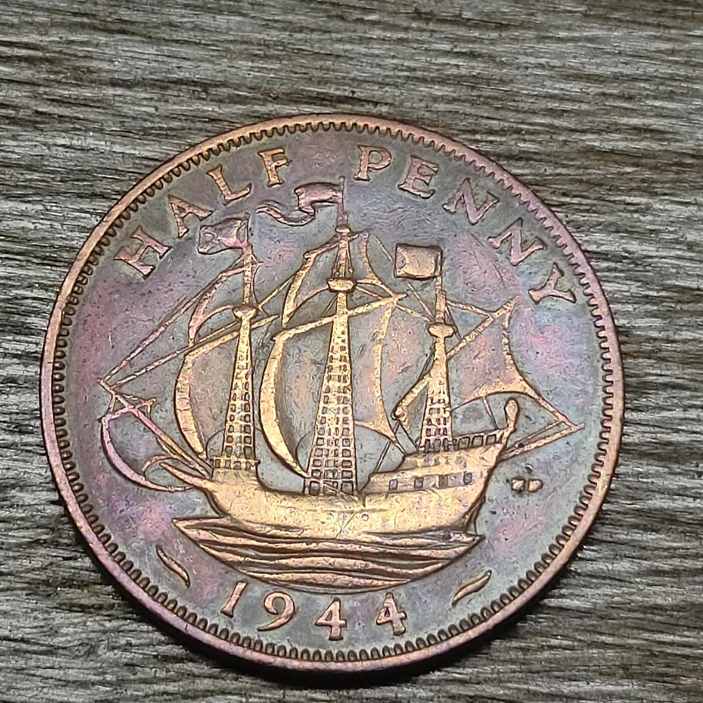 【铜匠收藏】★第131场★散币场，无佣金，30包邮。不满30元，支付5元运费。《接受代拍 代送NGC评级》 英国 1944年 半便士