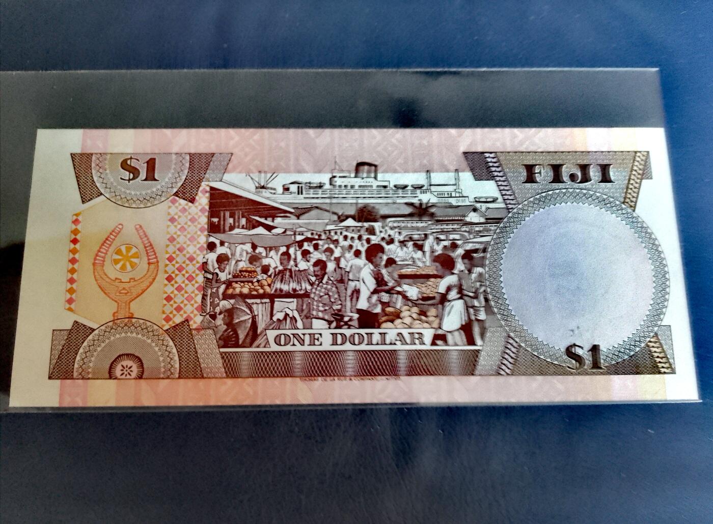 全新斐济1980年1元靓品纸币