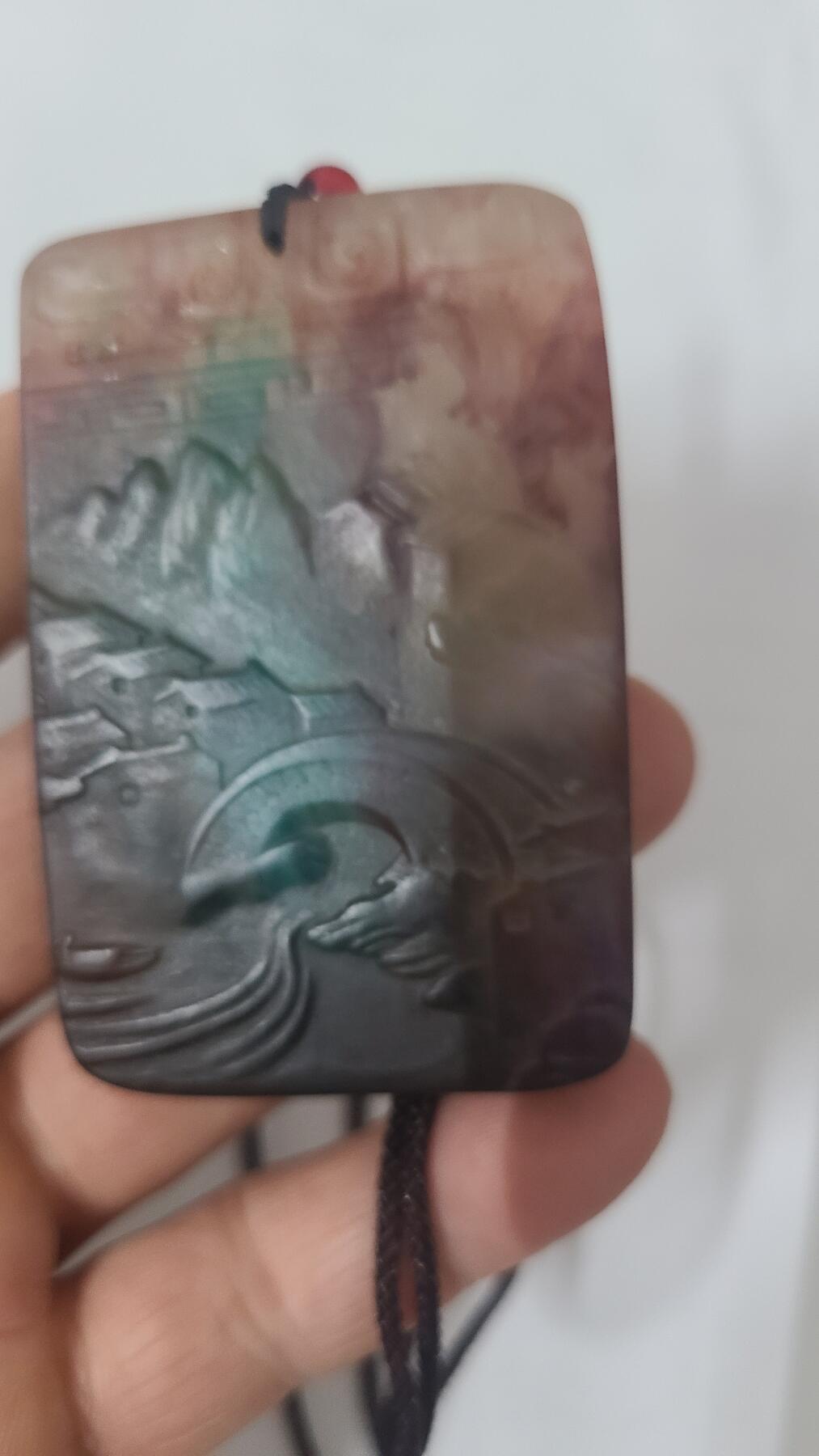 扶桑树结香山水牌沉香吊坠
