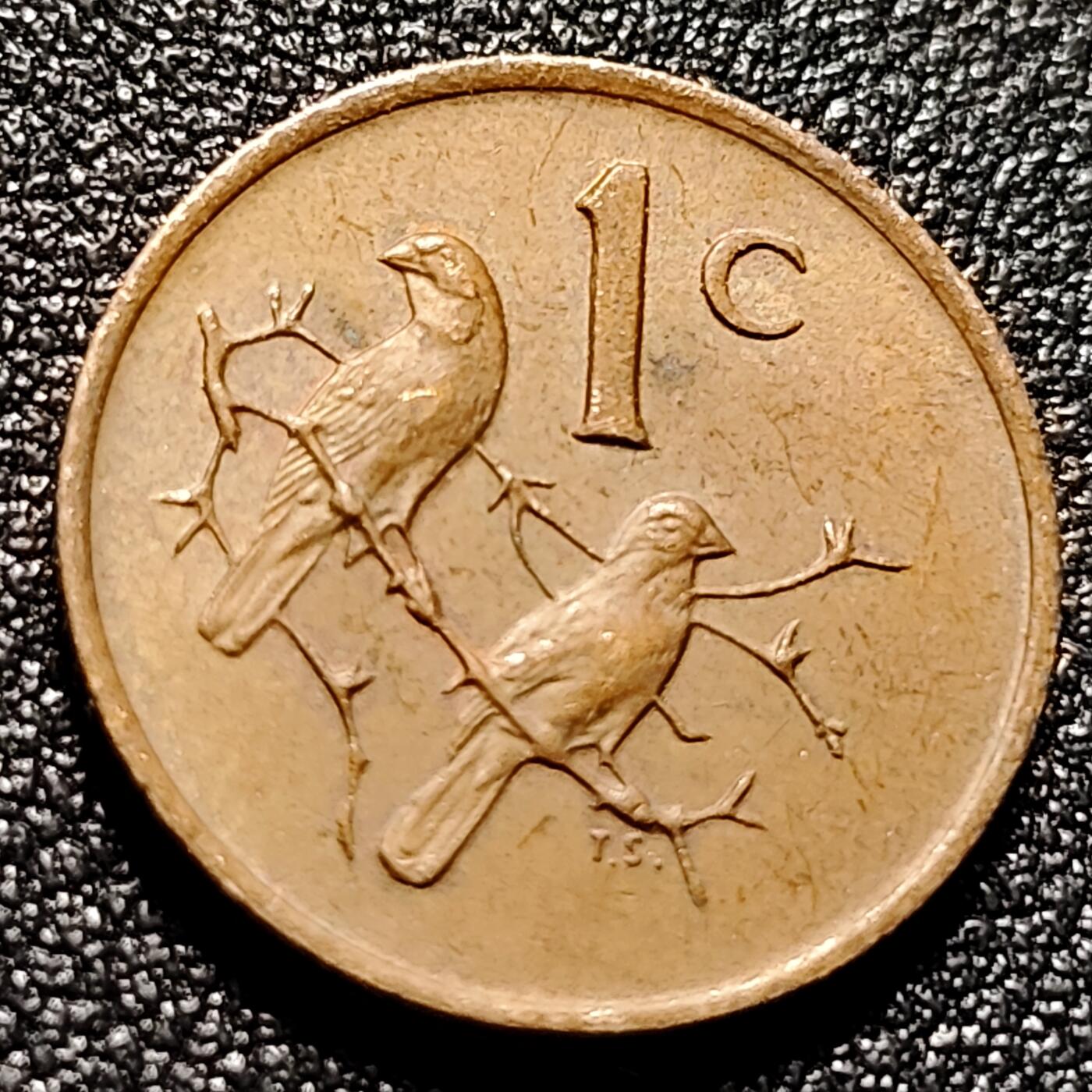 泉币菌-第103场-精品福利场（🐂🐎生活开始了，上拍和发货推迟几天，大家谅解） 1972年南非1分 麻雀盾徽 青铜币 巧克力包浆 袖珍币