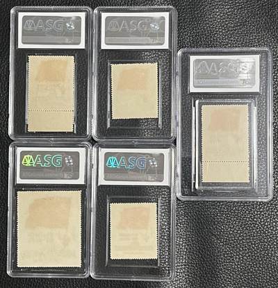 洪涛臻品批发群 精选邮票限时拍卖第1119期  纪6东贴再版新全 ASG三枚85op，两枚90op，早期草纸精品，套票+评级费下来成本七八百，买票送壳子，注意捡漏