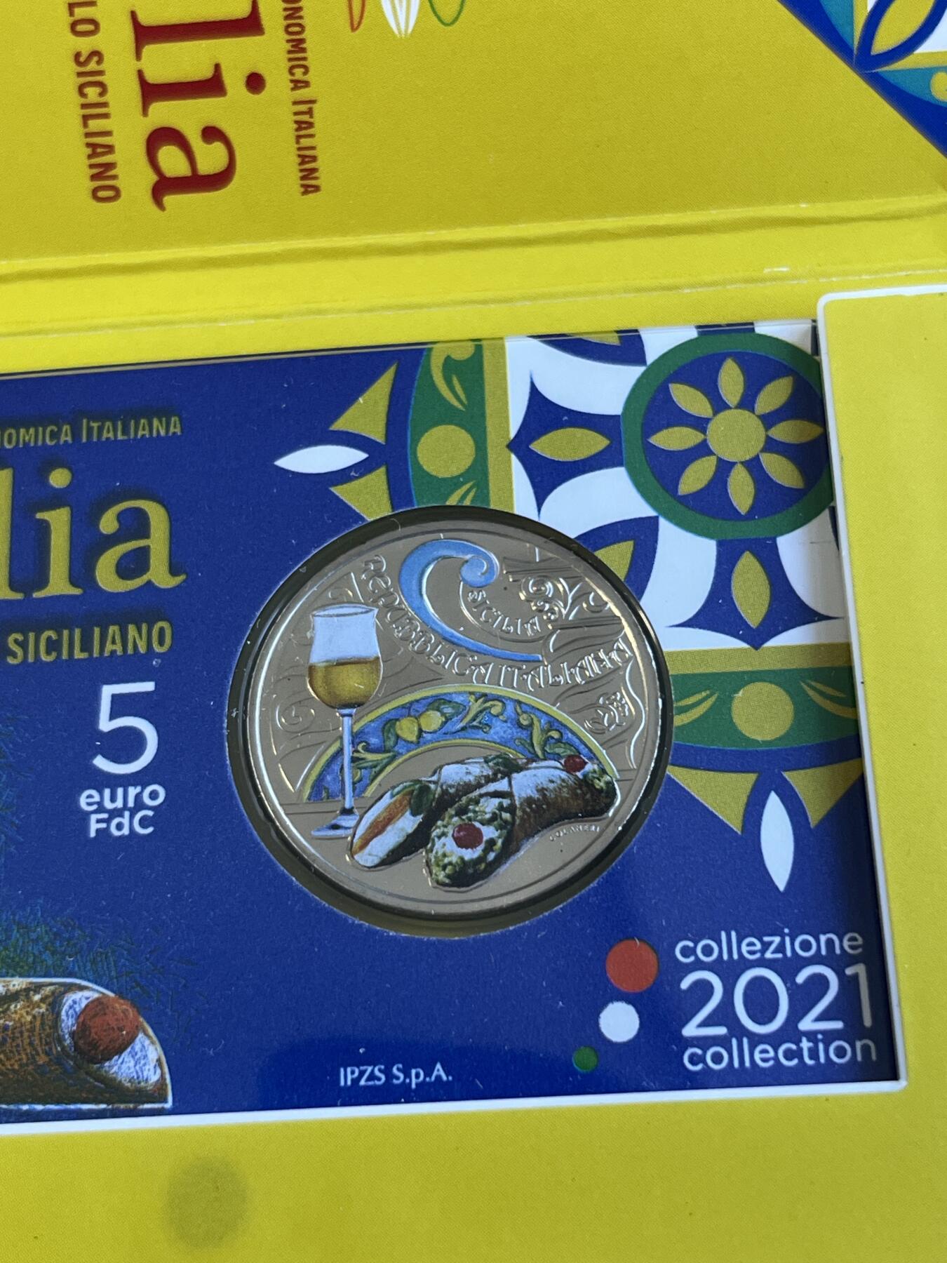 第173期拍卖【长期征集拍品】 卡装意大利2021年饮食文化系列3西西里岛美食纪念币
