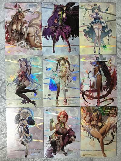 花开卡拍第36期（8月31号周日截拍，品控勿拍!!!拍品不寄存，运费5元，自制卡难免瑕疵，可能存在轻微撞角爆边等出厂瑕疵，品控介意勿拍！） - 姬闪卡 DC命运之子系列 9张 折光精扣彩闪