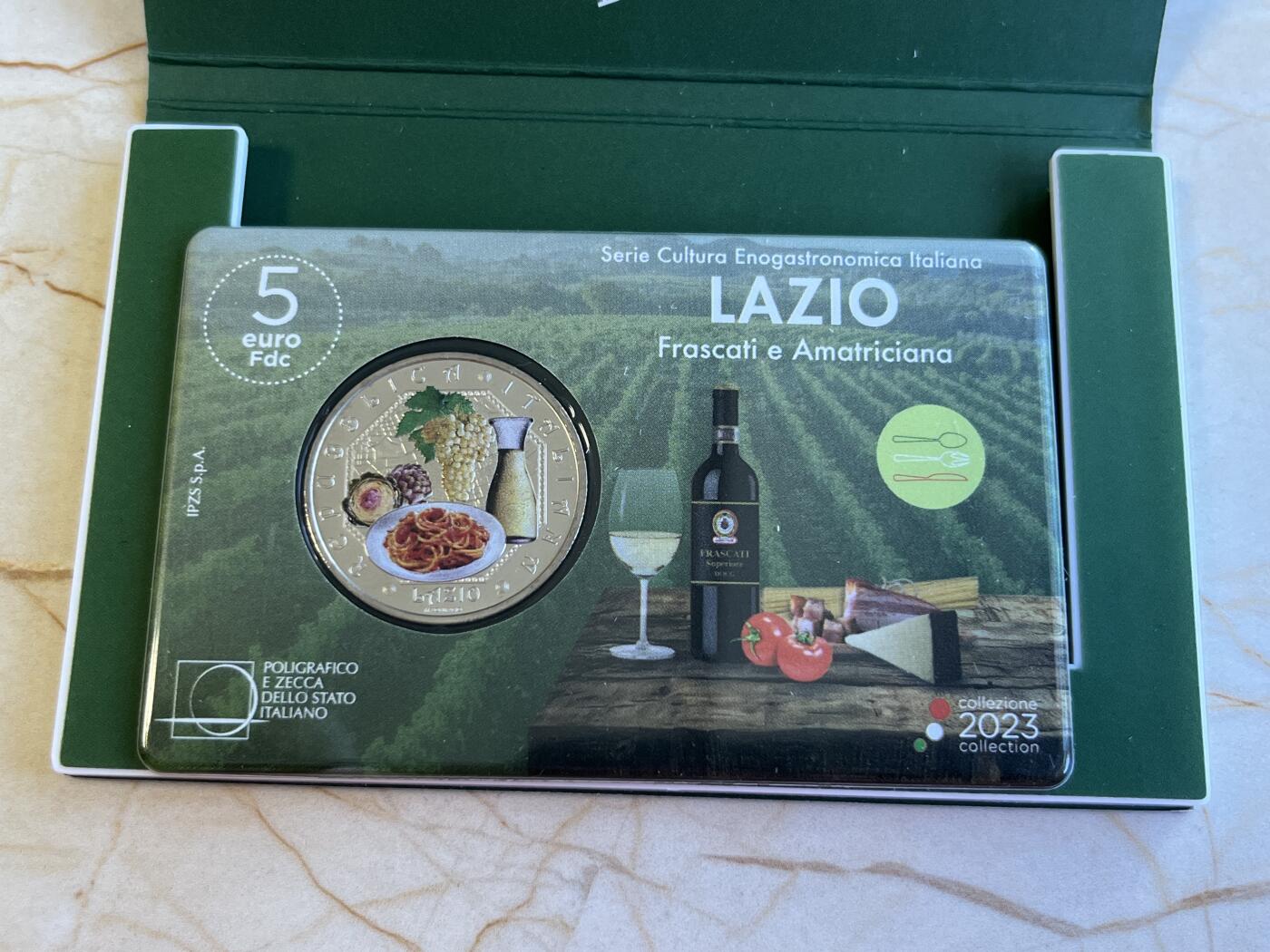 第173期拍卖【长期征集拍品】 卡装意大利2023年饮食文化白葡萄酒培根番茄面纪念币