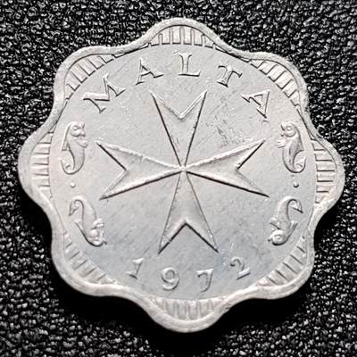 泉币菌-第103场-精品福利场 - 好品 稀少马耳他 1972年 2米尔 铝币 20MM 