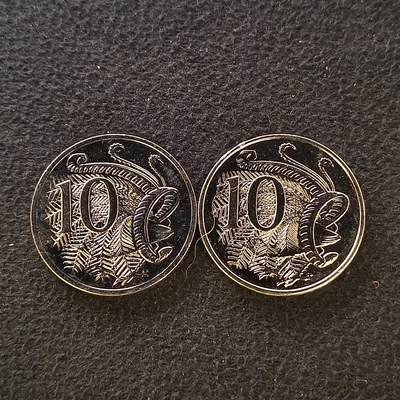 【全场包邮】纯粹捡漏拍455场 - 澳大利亚1966/1980年10分原光收藏级2枚一组