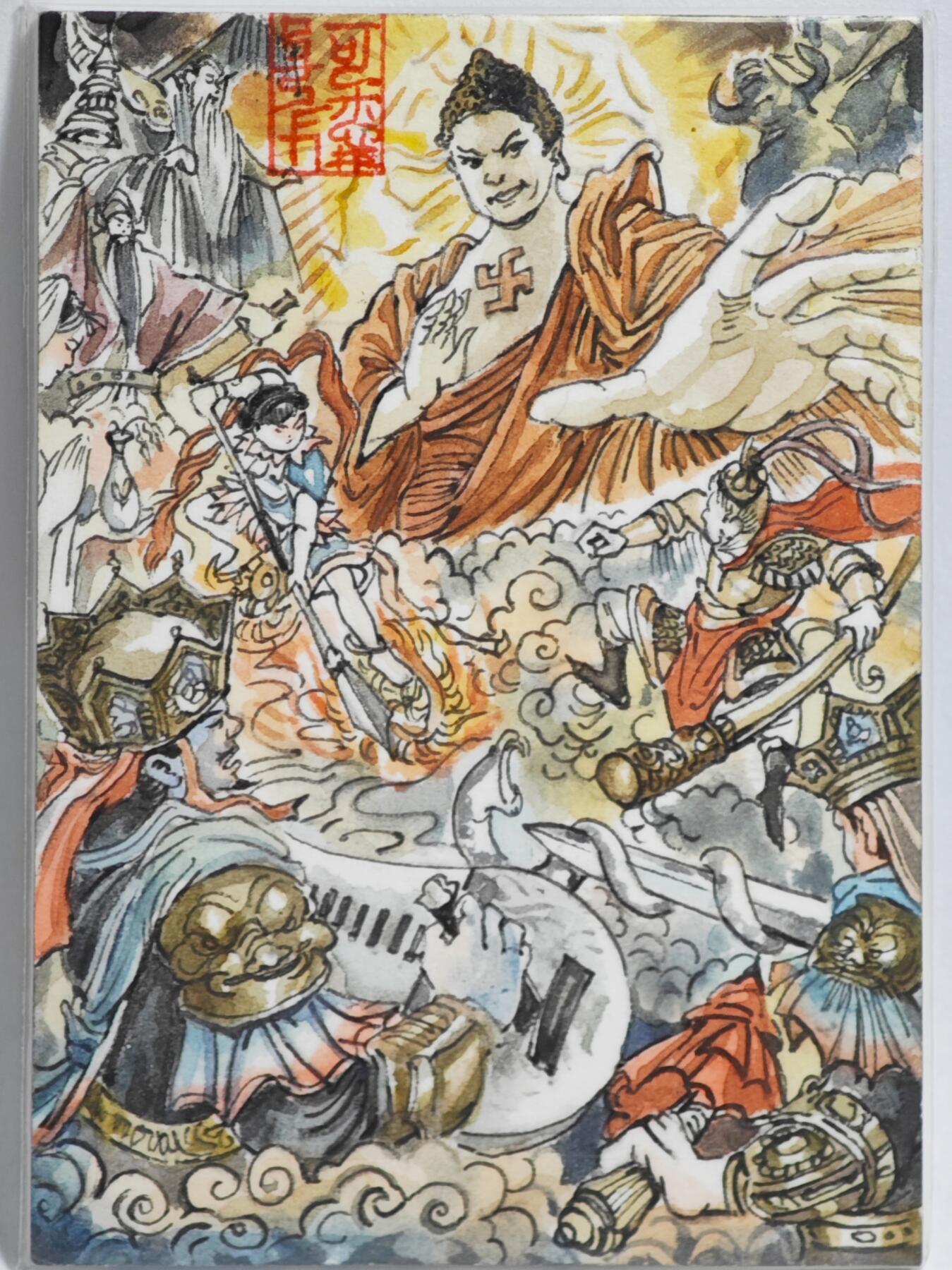 白泽拍卖卡牌手绘专场第23期（中庭淡月照三更，白露洗空河汉明） 2025 花枪手绘卡 大闹天宫  沐光亲签