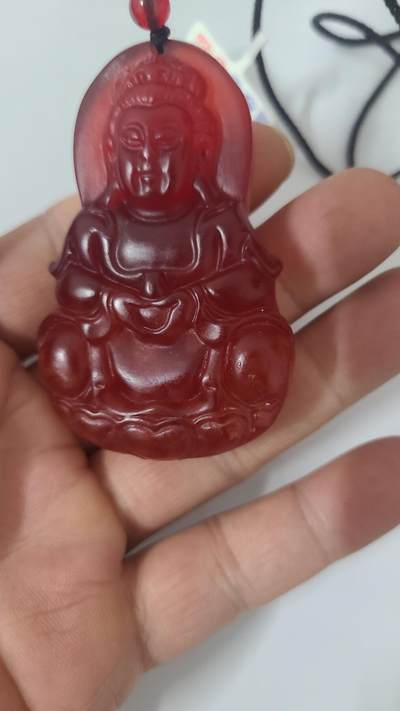 红土白芍寄生虫观音沉香吊坠 - 红土白芍寄生虫观音沉香吊坠