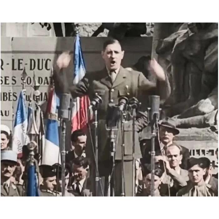 【艺术】法国艺术大章 1946年戴高乐将军贝叶演讲 高浮雕精制超大铜章 72MM 165克