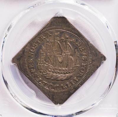PCGS-AUD 1716荷兰西弗里士兰帆船6斯提夫菱形银币 - PCGS-AUD 1716荷兰西弗里士兰帆船6斯提夫菱形银币