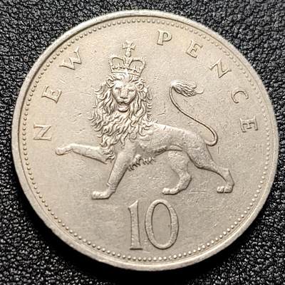 泉币菌-第104场-散币乐园场 - 英国大镍币 英国1969年 10便士铜镍币 28.5mm 伊丽莎白二世女王 皇冠狮子