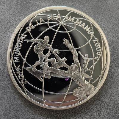 道一币馆币章第一百四十四场 - 秘鲁2004年06年德国世界杯1比索精制银币  33.625g 925S 