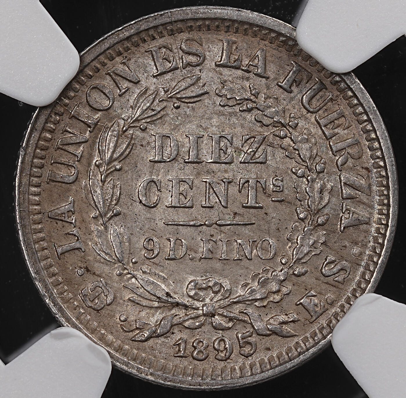 修遠堂世界钱币第八十二期 NGC MS64 1895年玻利维亚10分银币 仅铸造2万枚