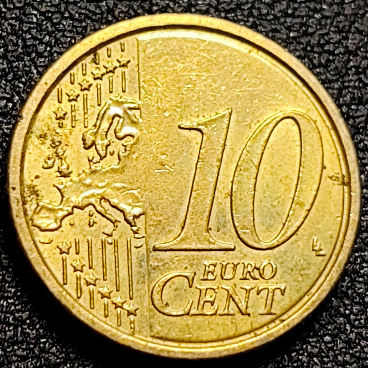 泉币菌-第105场-精品福利场 欧元 德国2002年 10欧分合金铜币 勃兰登堡门 地图 A厂标 19.75MM
