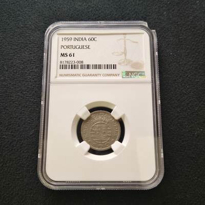 【全场包邮】纯粹捡漏拍456场 - 葡属印度1959年60分-NGC MS61（更高分共19枚）