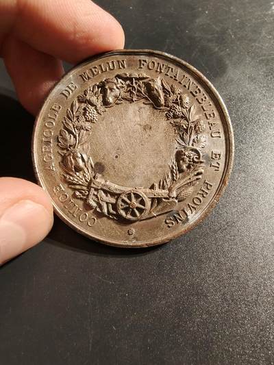 老王徽章第145期 - 法国镀金单面大银章    950银    直径50mm   重量56.7g