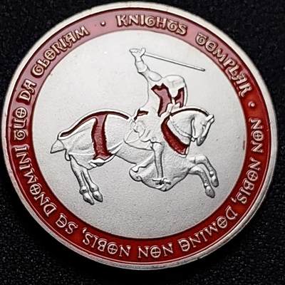 泉币菌-第105场-精品福利场 - 纪念章 银色-马剑骑士-十字 直径40mm 厚3mm 纪念品