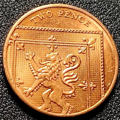 泉币菌-第103场-精品福利场 - 雄狮盾牌版 英国2便士铜币26mm  欧洲币