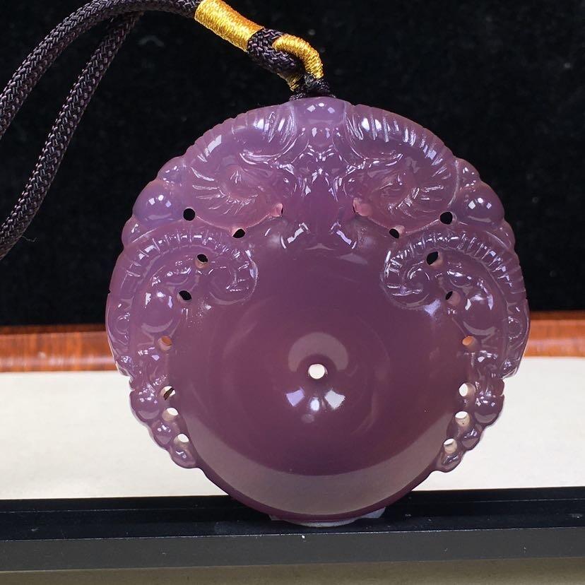 保山蒲缥冰紫三阳开泰平安扣吊坠(30090)尺寸52*52*11mm重量47.6g