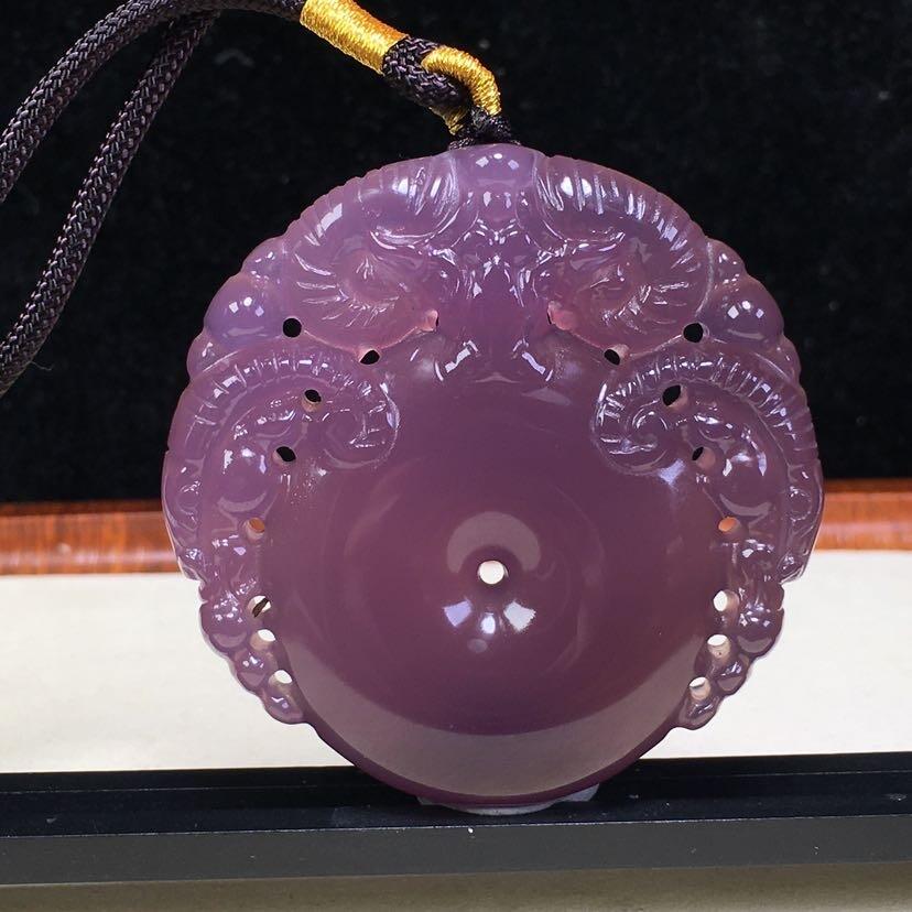 保山蒲缥冰紫三阳开泰平安扣吊坠(30090)尺寸52*52*11mm重量47.6g