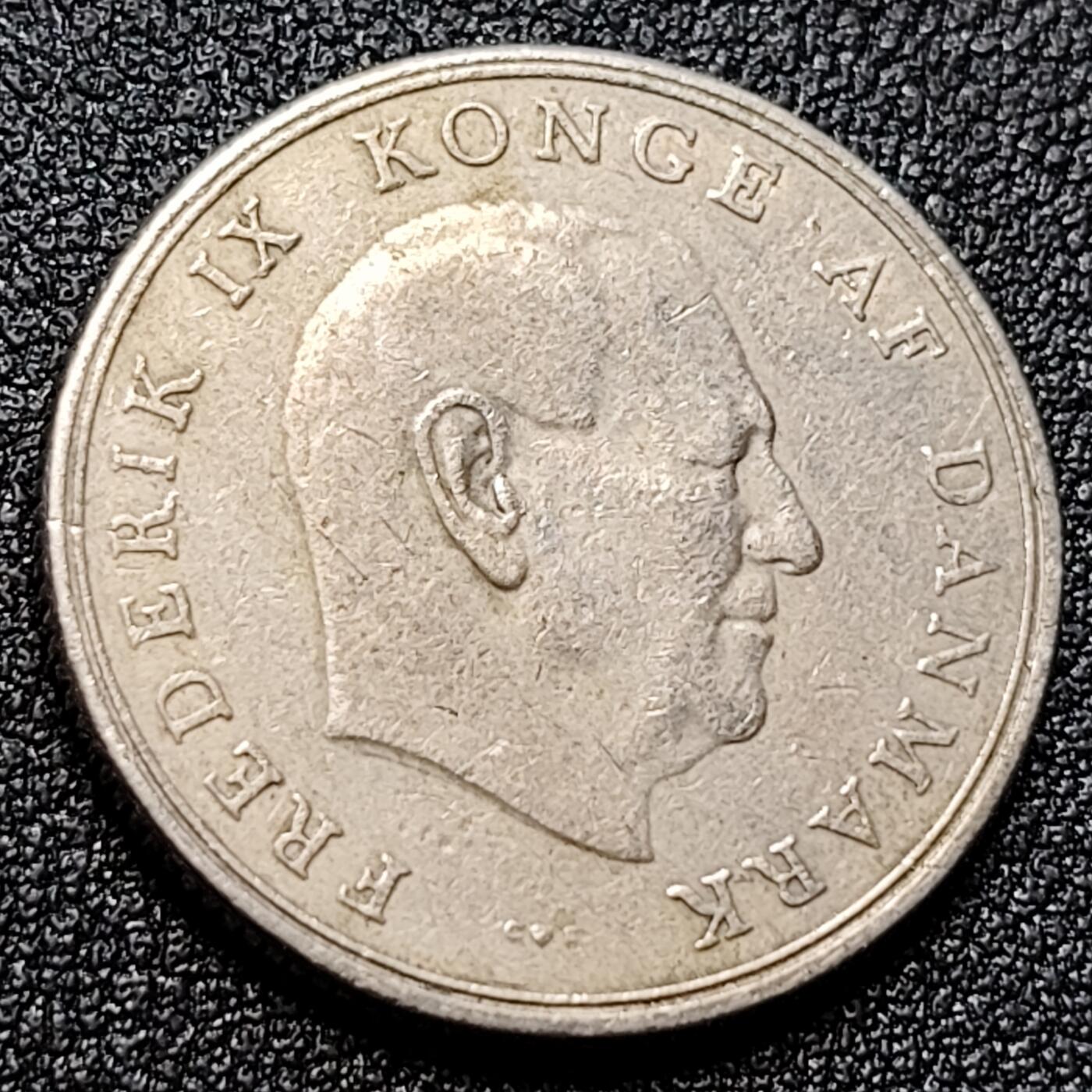 泉币菌-第104场-散币乐园场 丹麦1962年1克朗 皇冠 弗雷德里克九世国王 25.5mm