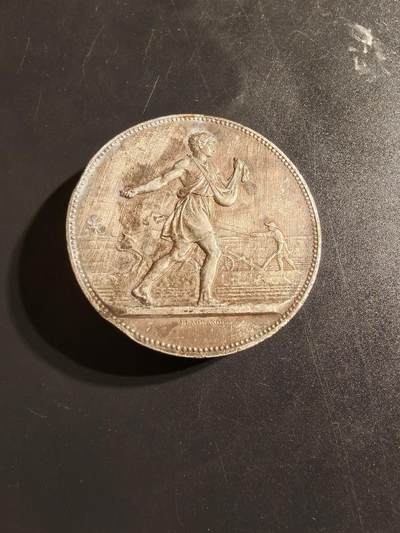 老王徽章第145期 - 法国镀金单面大银章    早期蜜蜂950银标    直径50mm   重量38.2g