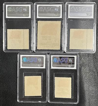 洪涛臻品批发群 精选邮票限时拍卖第1119期  纪6平贴再版新全 ASG85op，早期草纸精品，套票+评级费下来成本七百多，85套超高性价比，买票送壳子，注意捡漏