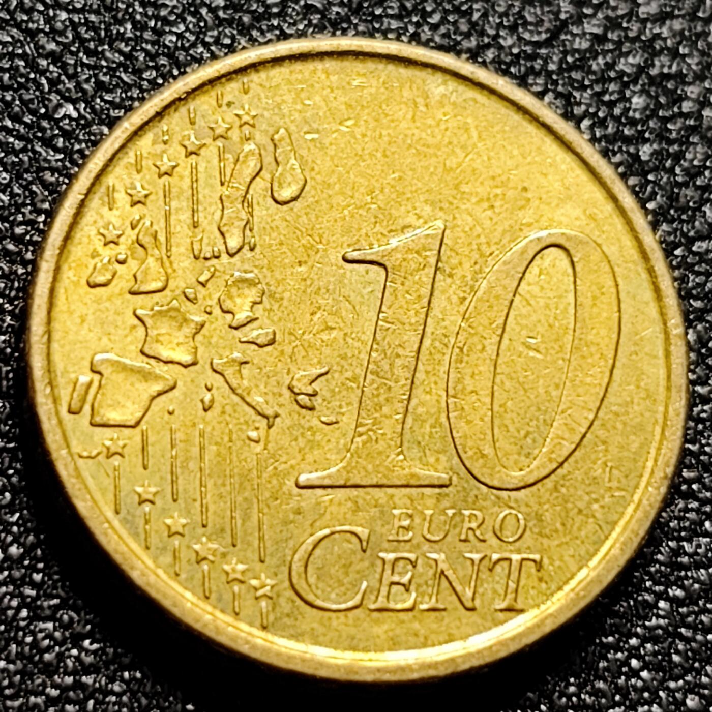 泉币菌-第102场-散币乐园场 欧元 西班牙2002年10欧分铜币 作家塞万提斯·萨维德拉 19.75MM