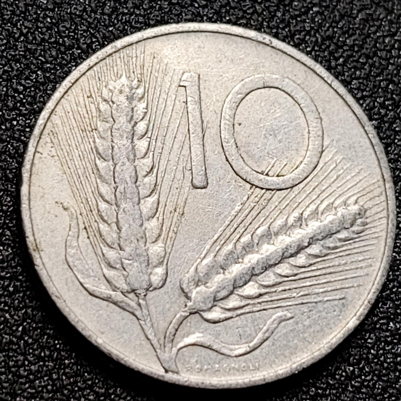 泉币菌-第106场-散币乐园场 意大利1952年 10里拉铝币 麦穗 古犁23.3mm