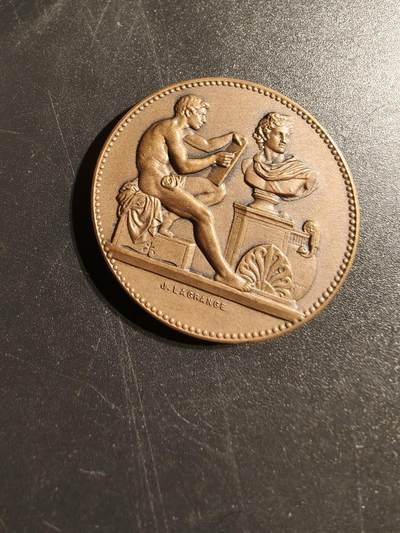 老王徽章第145期 - 法国1912年南特地区美术学院大铜章    直径31mm   重量16.1g