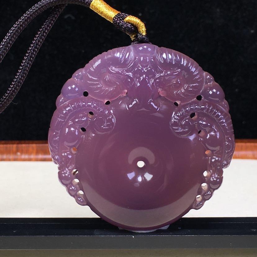 保山蒲缥冰紫三阳开泰平安扣吊坠(30090)尺寸52*52*11mm重量47.6g