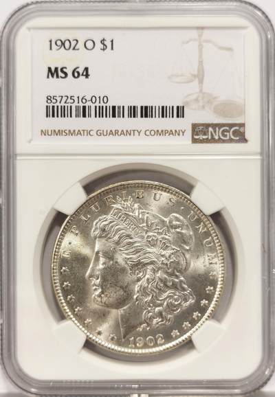 博洋堂世界钱币拍卖第136期（全场包邮） - NGC MS64 美国1902年O版摩根，币面丝绸光，值得收藏