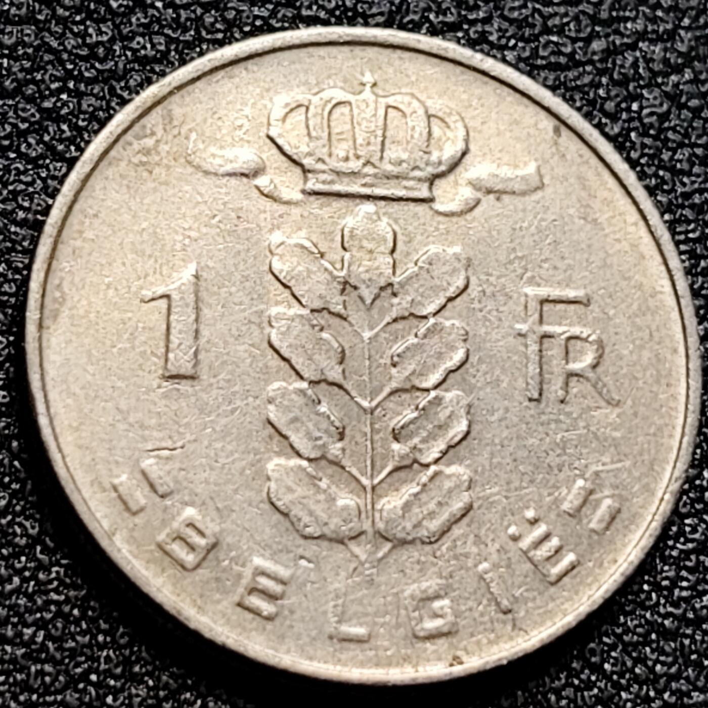 泉币菌-第105场-精品福利场 比利时1969年1法郎铜镍币（佛兰芒文版BELGIË），谷物女神