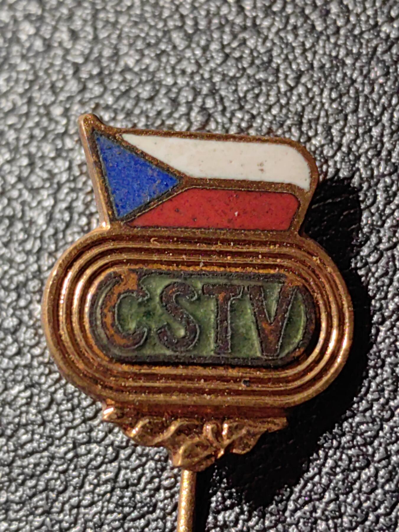 靖甫拍卖第9场 捷克斯洛伐克电视台铜珐琅徽章CSTV 解体后改捷克电视台