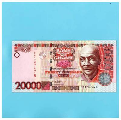 全新UNC 加纳2002年20000赛地 P-36a 初版 阿克拉国家剧院 - 全新UNC 加纳2002年20000赛地 P-36a 初版 阿克拉国家剧院