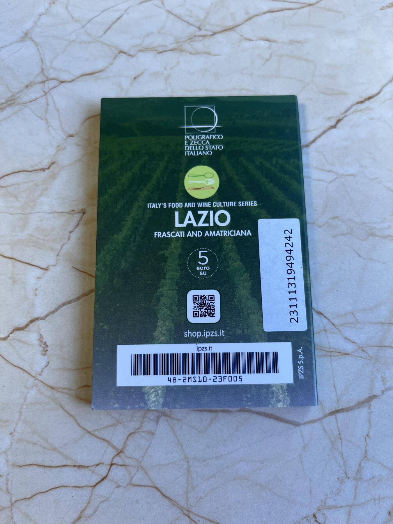 第173期拍卖【长期征集拍品】 卡装意大利2023年饮食文化白葡萄酒培根番茄面纪念币